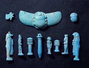 Amuleti egiziani, da Abydos, probabilmente XVIII dinastia, Nuovo Regno, c.1555-1337 a.C.